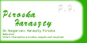 piroska haraszty business card